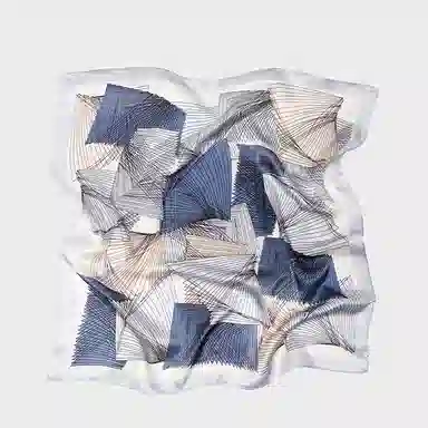 纳兰杜 线条装饰百搭高级感时尚外搭小众设计 桑蚕丝 丝巾 女款