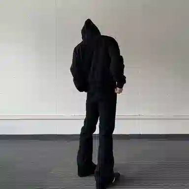 八哥 巴黎弯刀微喇裤美式高街个性简约基础款水洗做旧学院风修身纯色百搭弹力显高拉链通勤牛仔裤 男女同款
