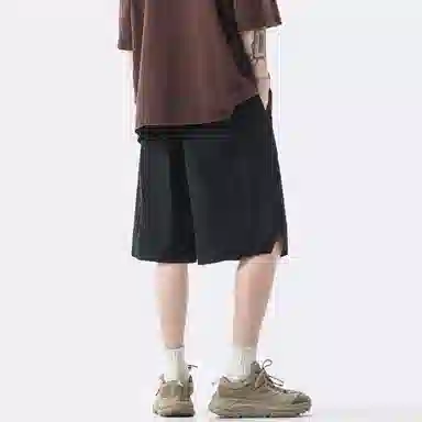 八哥 美式复古街头高街多巴胺色系五分裤宽松透气时尚百搭纯色休闲短裤 男女同款