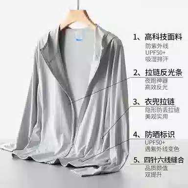 八哥 户外日常通勤纯色简约基础款冰丝速干凉感透气休闲宽松防紫外线外套连帽防晒服 男女同款