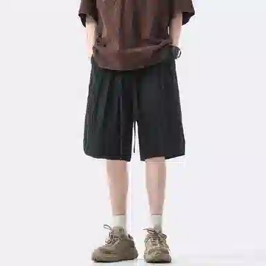 八哥 美式复古街头高街多巴胺色系五分裤宽松透气时尚百搭纯色休闲短裤 男女同款