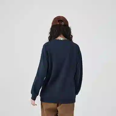 八哥 字母印花套头休闲宽松长袖卫衣 男女同款