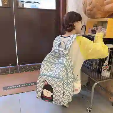 米囹 多色可选潮百搭 通勤背包学院风 小清新男女同款 轻盈 双肩包 常规 爱心狗/格子狗/小女孩/点点狗/波点熊