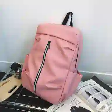 米囹 纯色多功能登山酷 大容量百搭学生户外运动耐磨耐用单品男女同款 轻盈 双肩包 常规 灰色/黑色/粉红色/红色