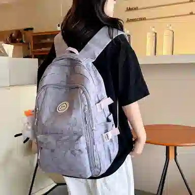 米囹 潮萌印花美感 学生向往质地亲肤耐磨 百搭户外男女同款 轻盈 双肩包 常规 乳白色/灰色/黑色/紫色/绿色