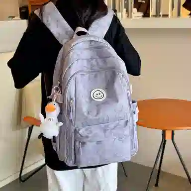 米囹 潮萌印花美感 学生向往质地亲肤耐磨 百搭户外男女同款 轻盈 双肩包 常规 乳白色/灰色/黑色/紫色/绿色