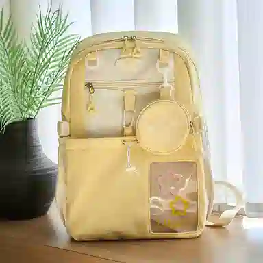 米囹 上学精致范多色可选 背包大容量高中初中 女款  轻盈 双肩包 常规 黑色/粉红色/紫罗兰/黄色/天蓝色