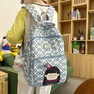 米囹 多色可选潮百搭 通勤背包学院风 小清新男女同款 轻盈 双肩包 常规 爱心狗/格子狗/小女孩/点点狗/波点熊