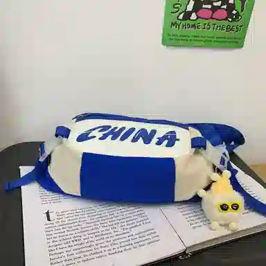 米囹 韩版大容量小清新学校百搭 男女同款 轻盈 斜跨包 中号 白色/灰色/黑色/荧光绿/蓝色