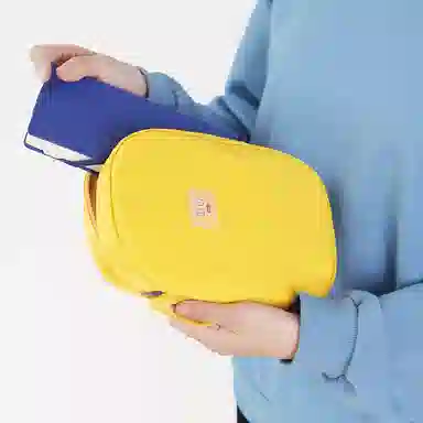 云朵工厂 小黄脸圆角 锦纶 收纳包 男女同款情侣款 橘色/黄色/米白色/蓝色