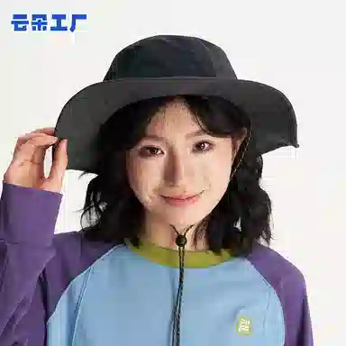云朵工厂 大帽檐拼色休闲户外穿搭薄款 锦纶 渔夫帽 女款
