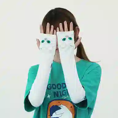 云朵工厂 抱抱猫头 锦纶 防晒袖 女款