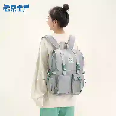 云朵工厂 方脑袋背包 聚酯纤维 双肩包 男女同款情侣款