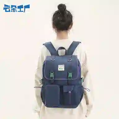 云朵工厂 方脑袋背包 聚酯纤维 双肩包 男女同款情侣款