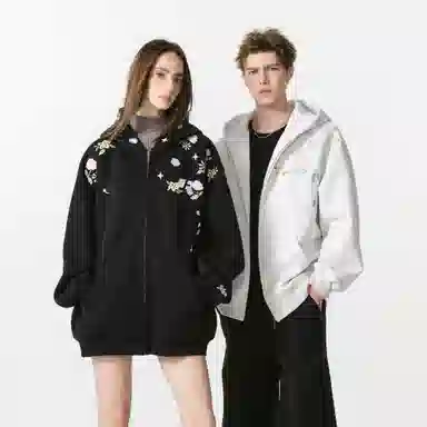 FORNINES Embroidered Hoodie Jacket