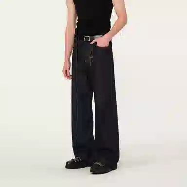 FORNINES Vintage Washed Logo Jeans