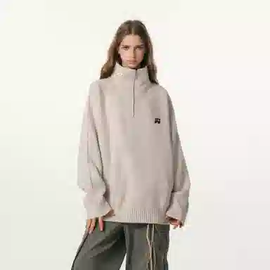 FORNINES Wool Blend Half-Zip Sweater