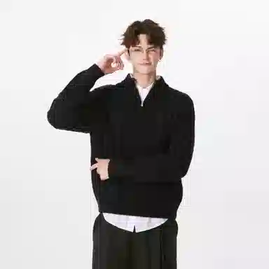 FORNINES Half-Zip Knit Sweater