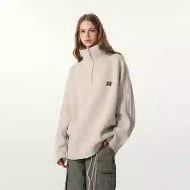 FORNINES Wool Blend Half-Zip Sweater