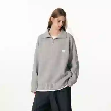 FORNINES Wool Blend Half-Zip Sweater
