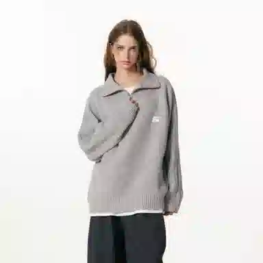 FORNINES Wool Blend Half-Zip Sweater