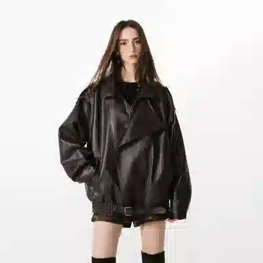 FORNINES PU Biker Jacket