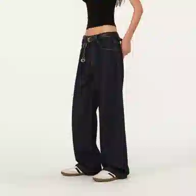 FORNINES Vintage Washed Logo Jeans