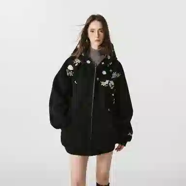 FORNINES Embroidered Hoodie Jacket