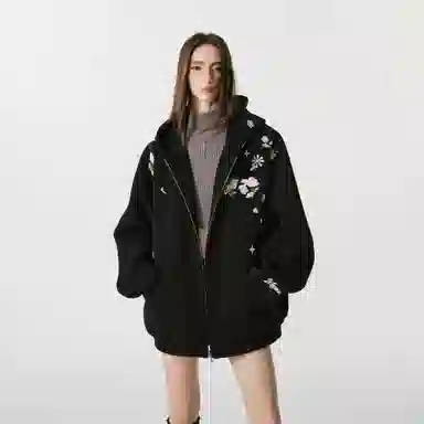 FORNINES Embroidered Hoodie Jacket