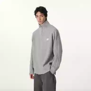 FORNINES Wool Blend Half-Zip Sweater