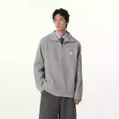 FORNINES Wool Blend Half-Zip Sweater