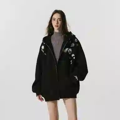 FORNINES Embroidered Hoodie Jacket
