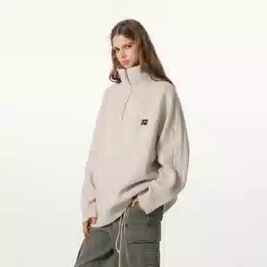 FORNINES Wool Blend Half-Zip Sweater