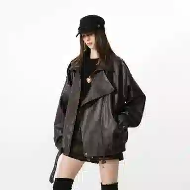 FORNINES PU Biker Jacket