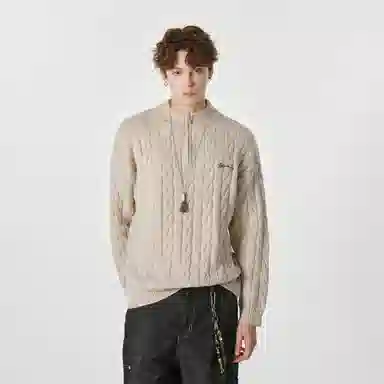 FORNINES Half-Zip Knit Sweater