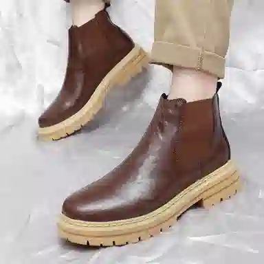 公牛魅力 厚底显高软底舒适 切尔西靴 男款