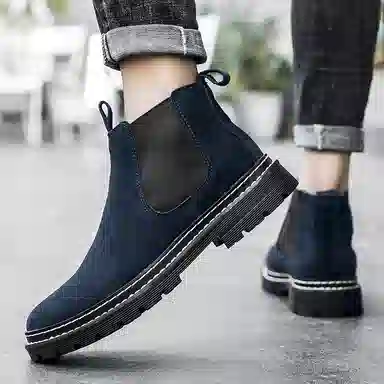 公牛魅力 英伦风复古休闲 短筒  切尔西靴 男款