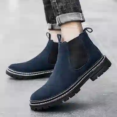 公牛魅力 英伦风复古休闲 短筒  切尔西靴 男款