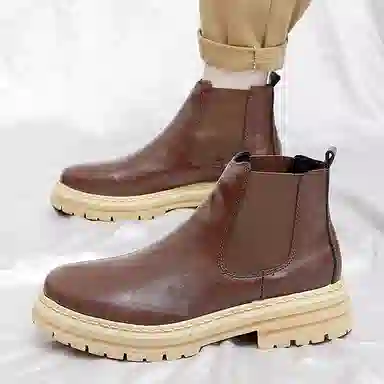 公牛魅力 厚底显高软底舒适 切尔西靴 男款