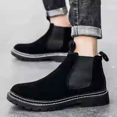 公牛魅力 英伦风复古休闲 短筒  切尔西靴 男款