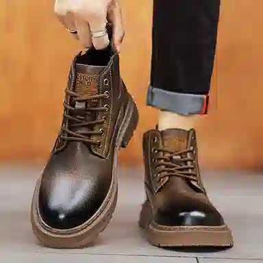 公牛魅力 加绒英伦风复古 短筒 马丁靴 男女同款