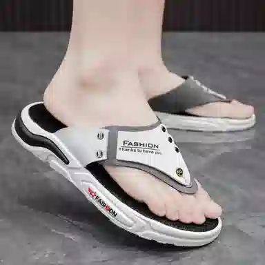 公牛魅力 百搭时尚 通勤潮流 橡胶底 防磨人字拖鞋 男款