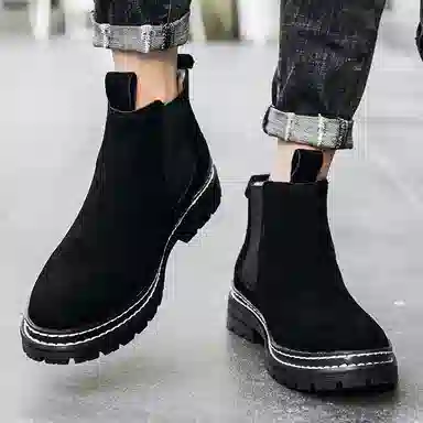 公牛魅力 英伦风复古休闲 短筒  切尔西靴 男款