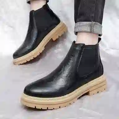 公牛魅力 厚底显高软底舒适 切尔西靴 男款