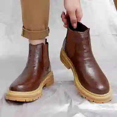 公牛魅力 厚底显高软底舒适 切尔西靴 男款