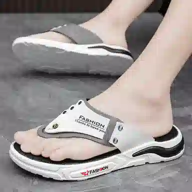 公牛魅力 百搭时尚 通勤潮流 橡胶底 防磨人字拖鞋 男款