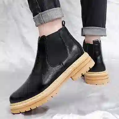 公牛魅力 厚底显高软底舒适 切尔西靴 男款