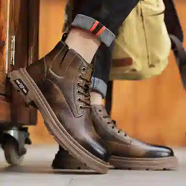 公牛魅力 加绒英伦风复古 短筒 马丁靴 男女同款