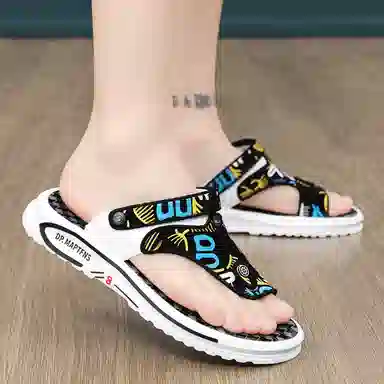 公牛魅力 气质时尚 通勤百搭潮流 橡胶底 防磨人字拖鞋 男款