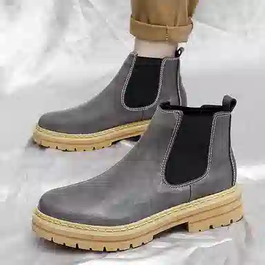 公牛魅力 厚底显高软底舒适 切尔西靴 男款